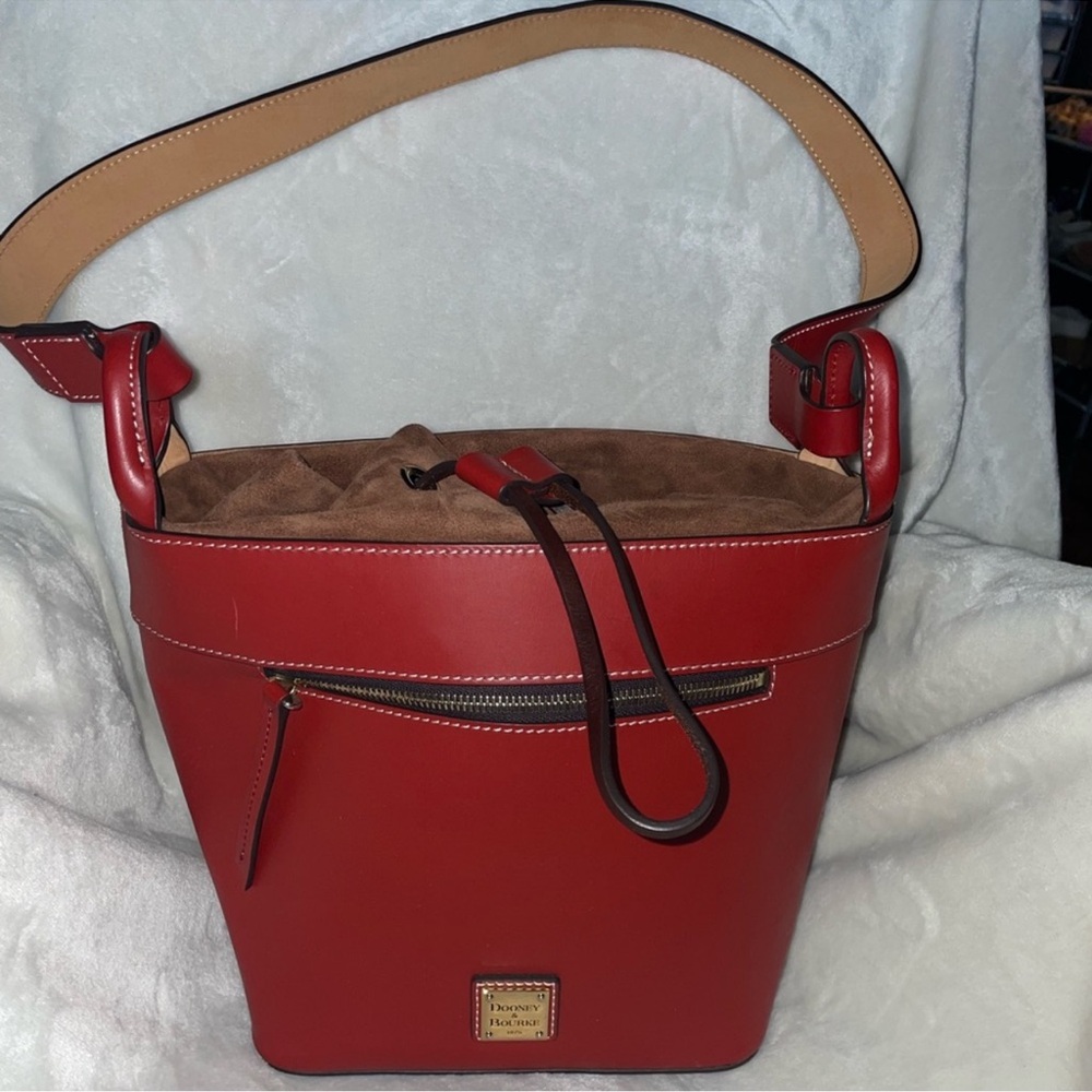 Dooney & Bourke Red and Brown Shoulder Bag